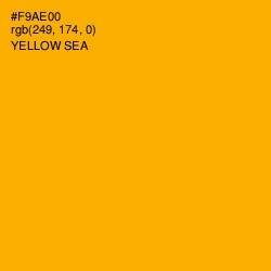 #F9AE00 - Yellow Sea Color Image